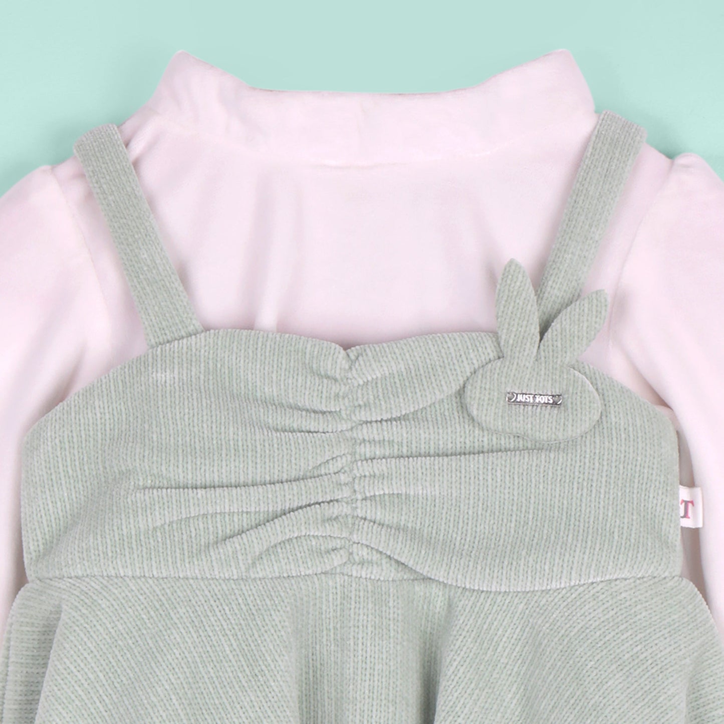 Just Tots Girls’ Partywear – Mint Velvet Applique Winter Dress