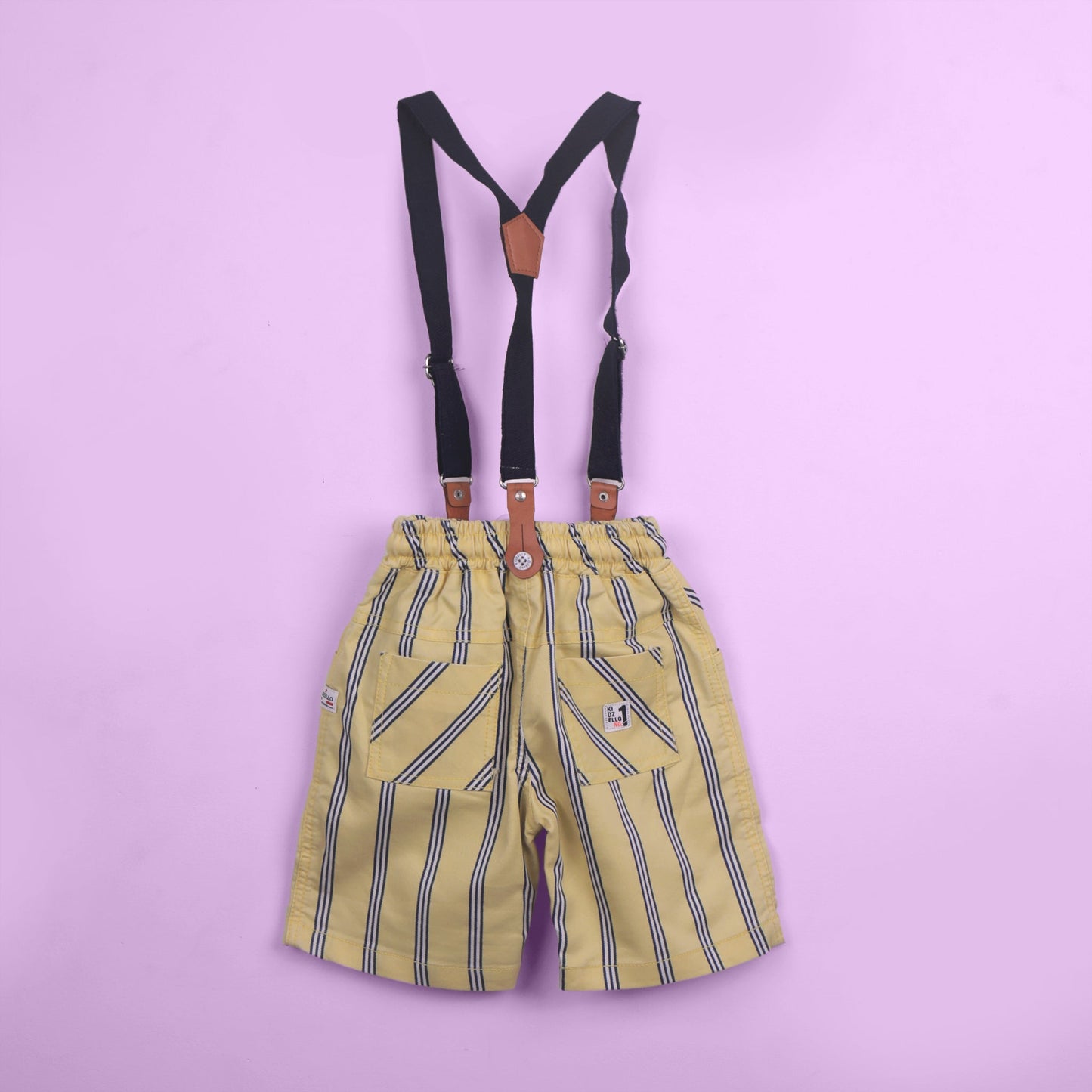 Cool & Playful – Boys’ Mint Cotton Outfit with Shorts & Braces