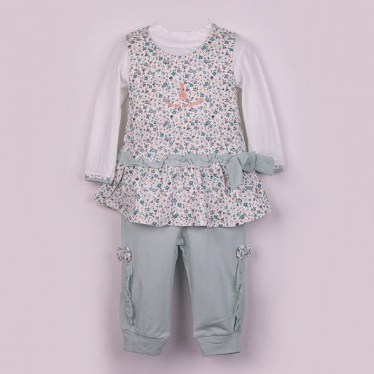 Mint Green Forest Friends Embroidered Top & Pants Set