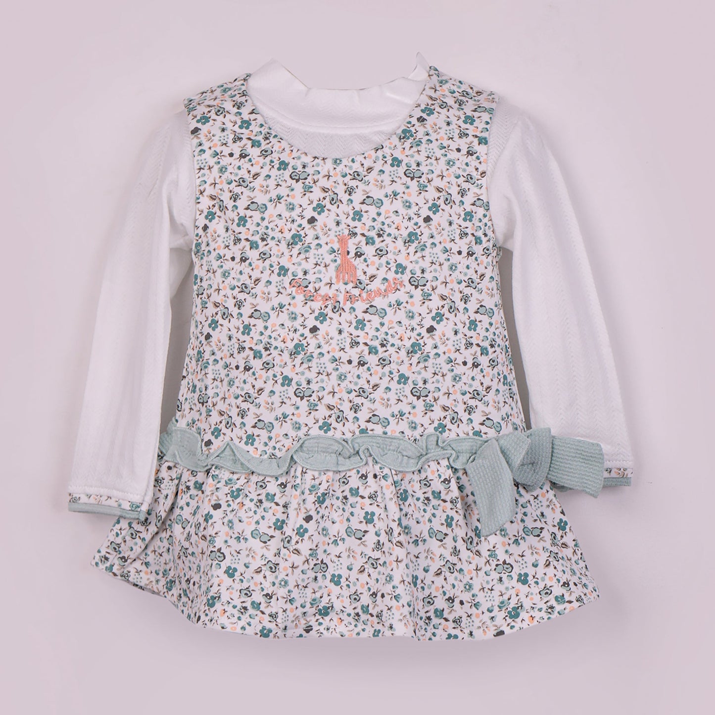 Mint Green Forest Friends Embroidered Top & Pants Set