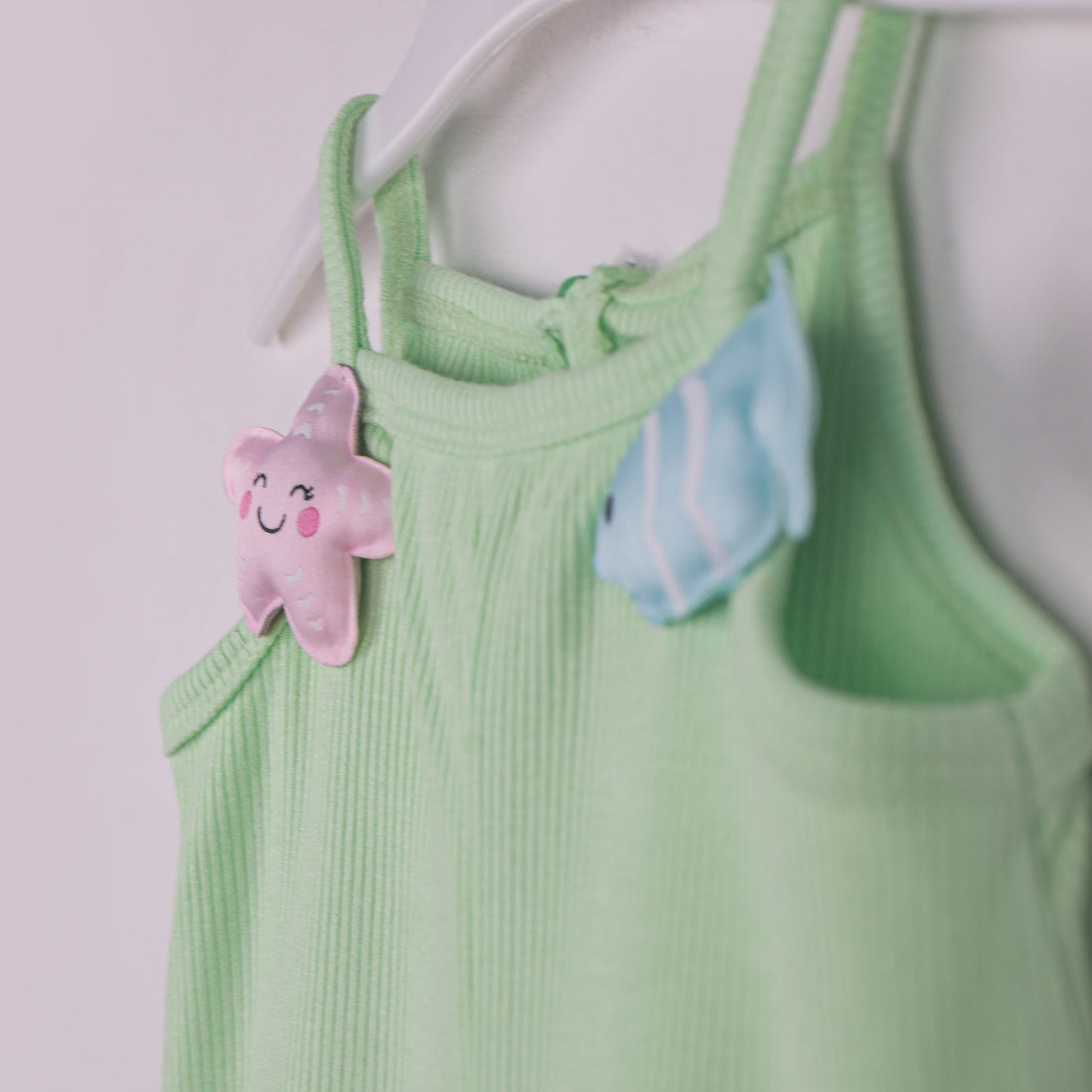 Beach Ready – Girls’ Mint Singlet Sleeve Jumpsuit