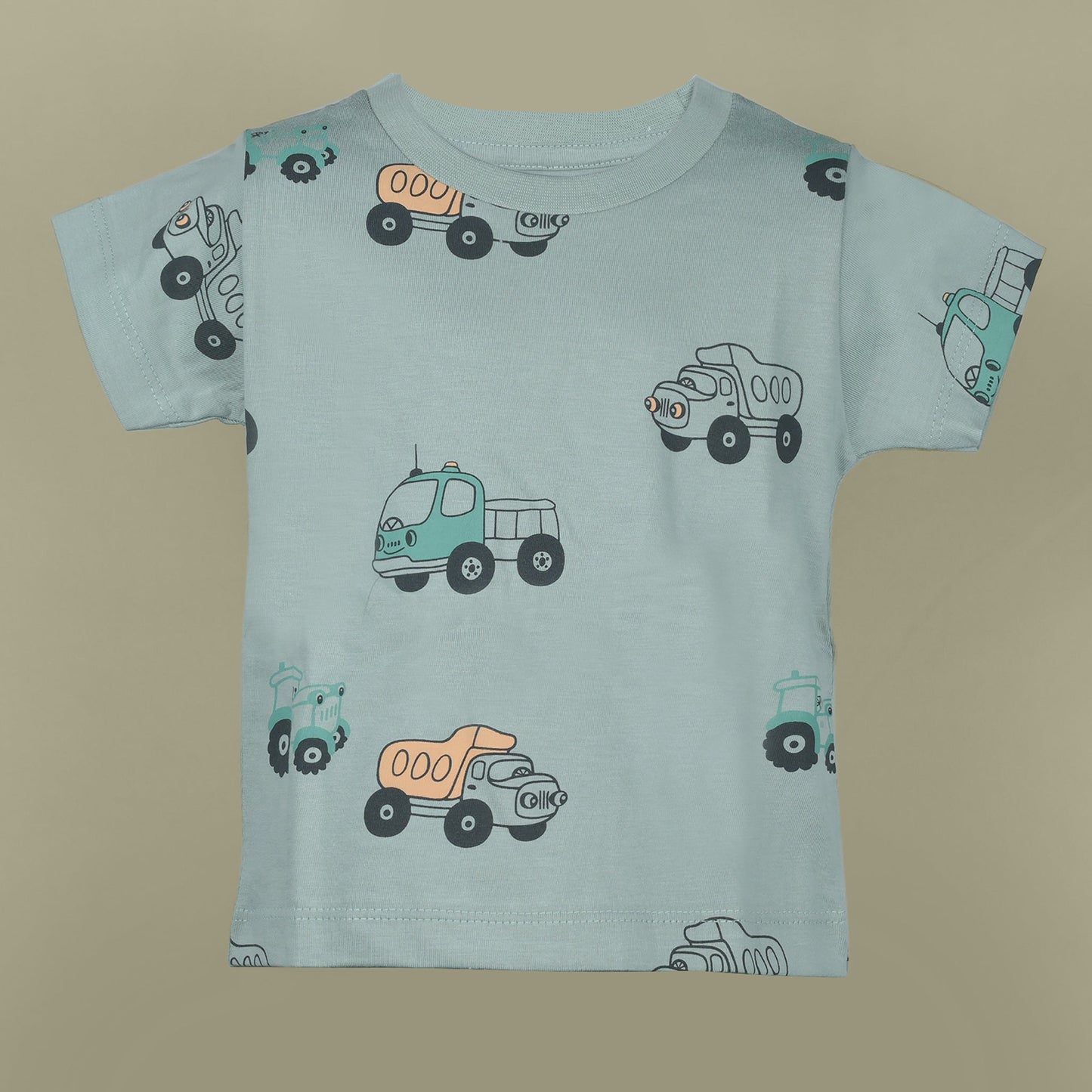 Catch the Fun Breeze: Pink Rabbit Mint T-Shirt & Shorts Set