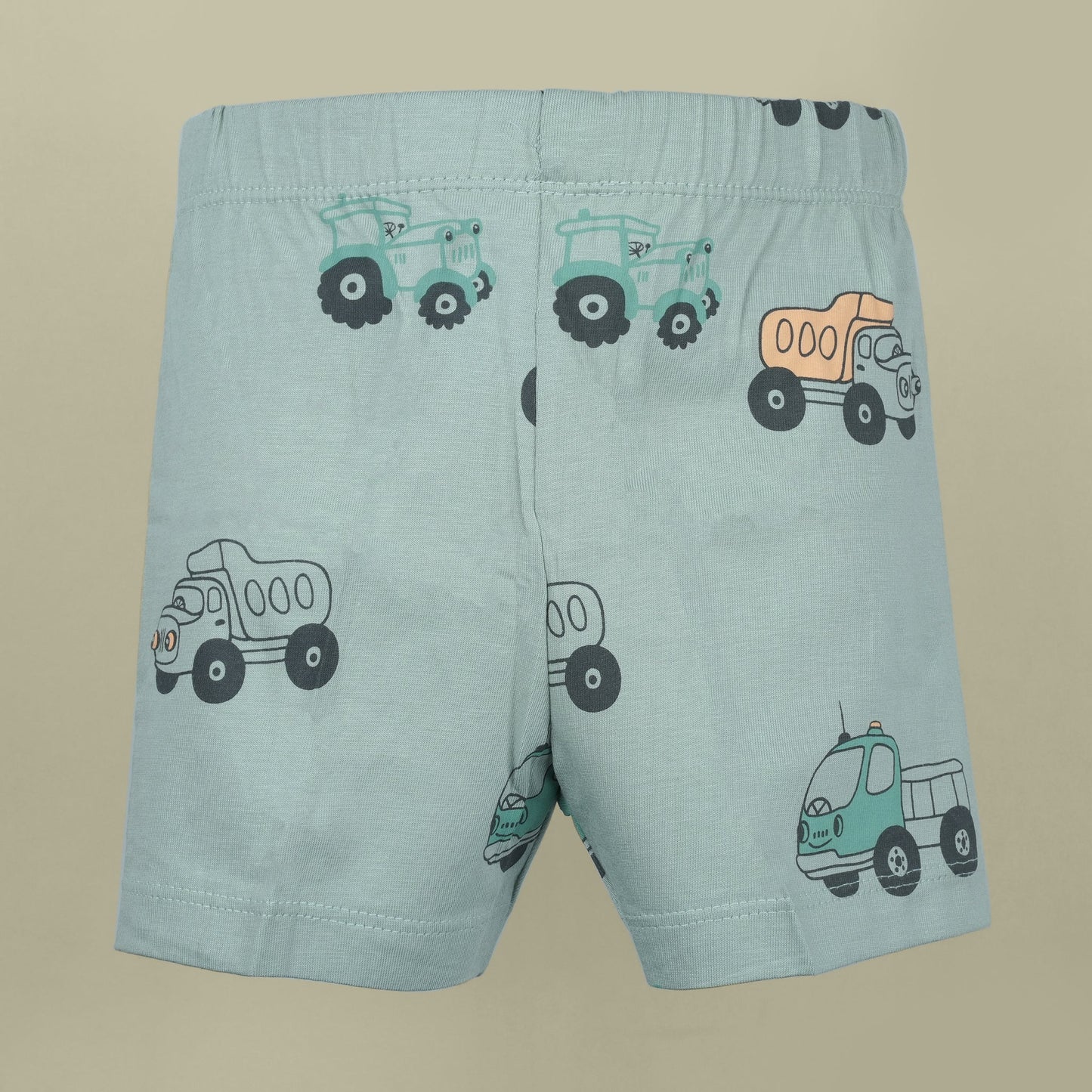 Catch the Fun Breeze: Pink Rabbit Mint T-Shirt & Shorts Set