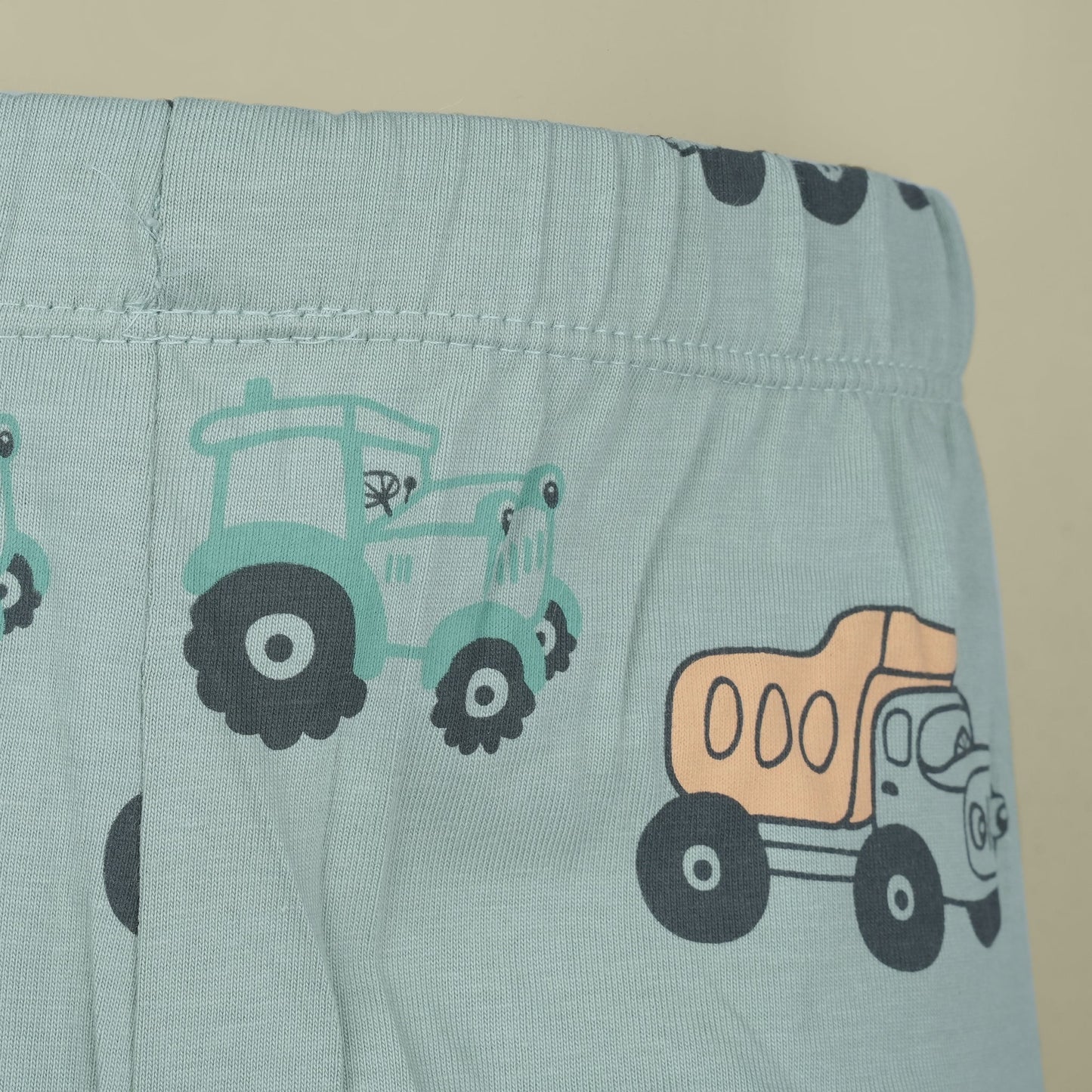 Catch the Fun Breeze: Pink Rabbit Mint T-Shirt & Shorts Set