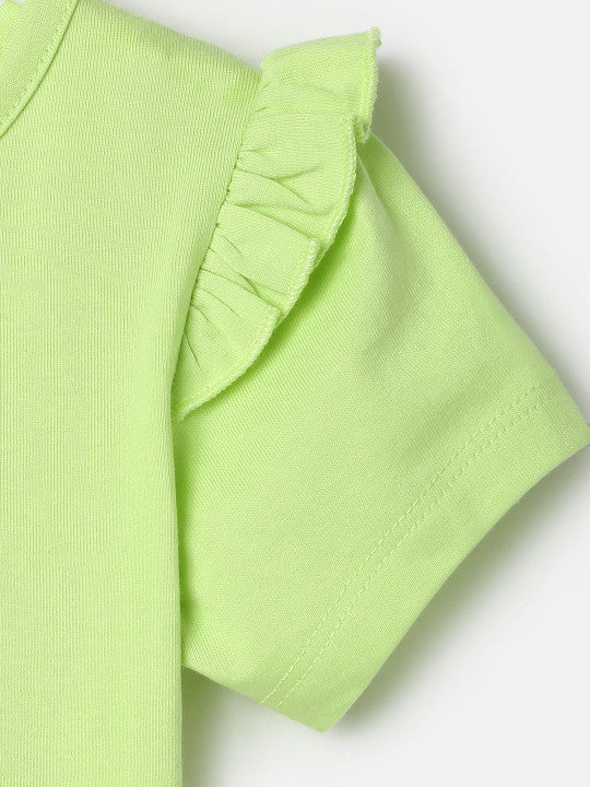 Mint Single Tee with Back Button Detail