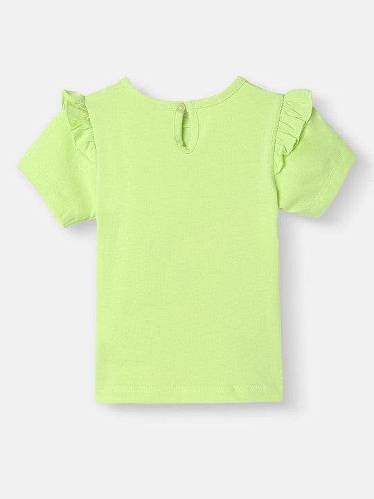 Mint Single Tee with Back Button Detail