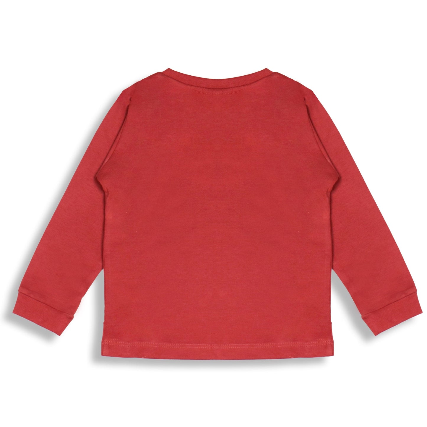 Ollypop Boys Coral Red Dad is My Superhero Cotton Full Sleeve T-shirt