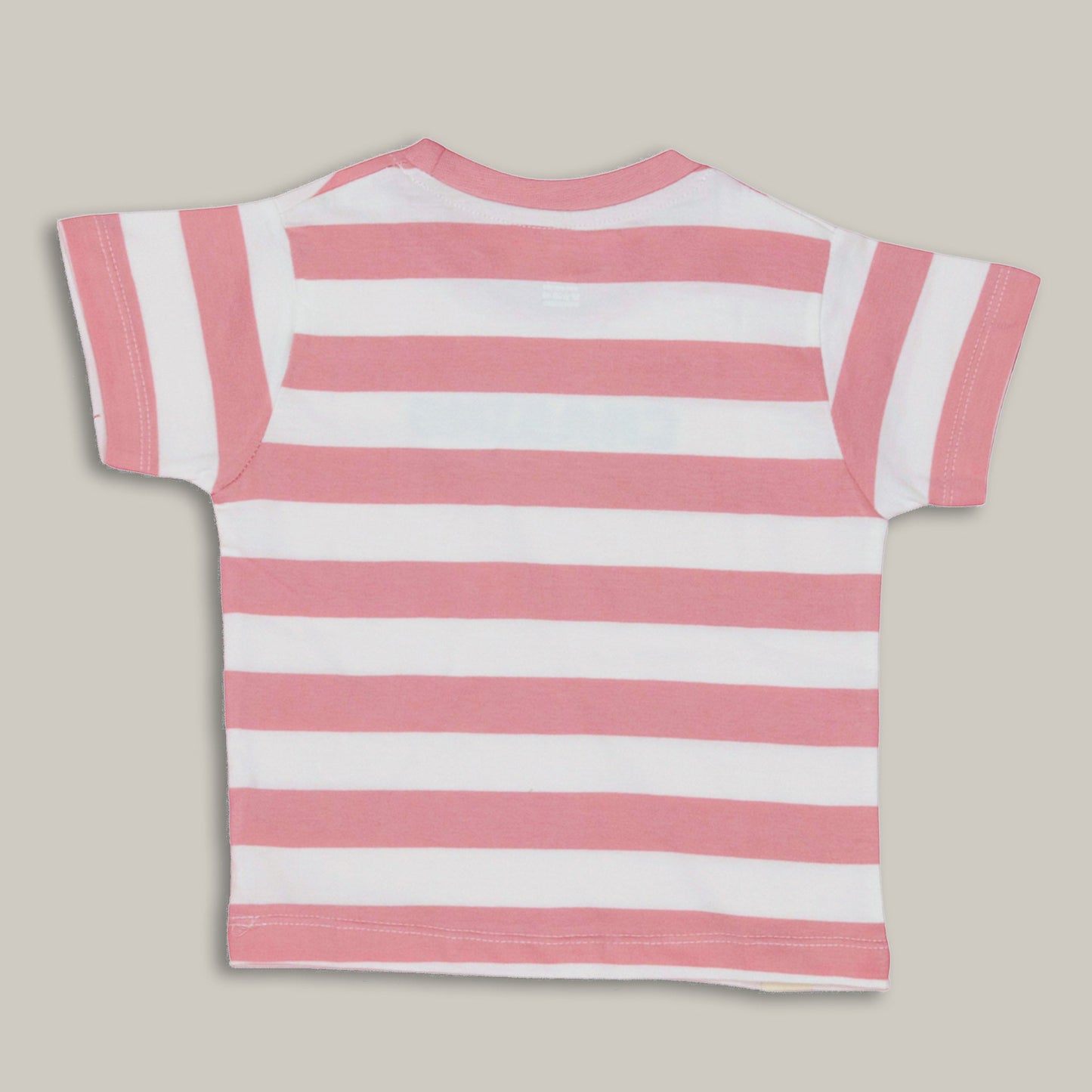 Coral Striped T-Shirt by Pink Rabbit – Cap Sleeves, Inspirational “Chasing the Sun"