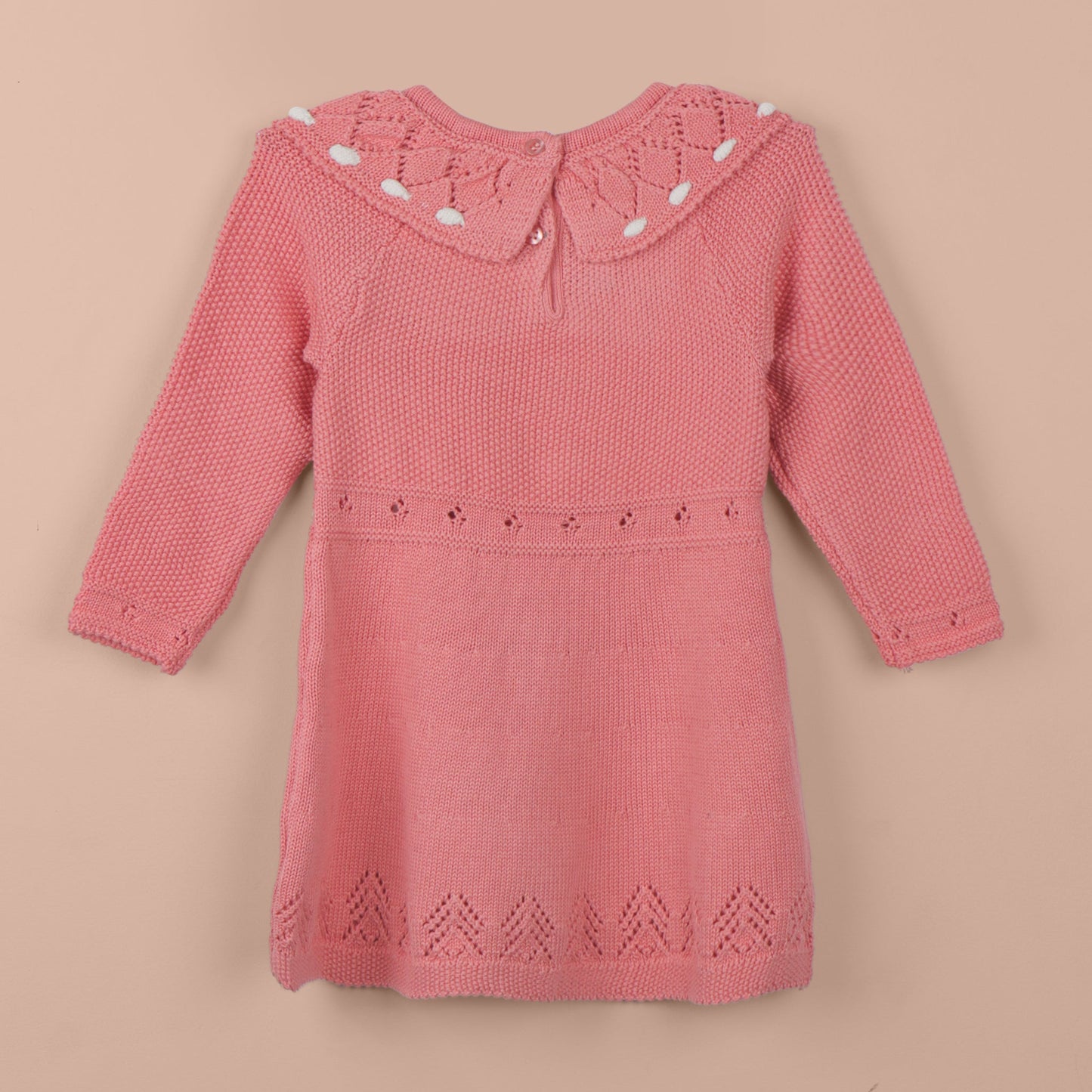 Toffyhouse Girls’ Coral Pure Wool Frock with Socks – Round Neck, Extra Soft Winter Wear
