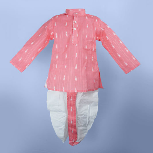 Tradition Cotton Blend Dhoti Kurta Set – Coral