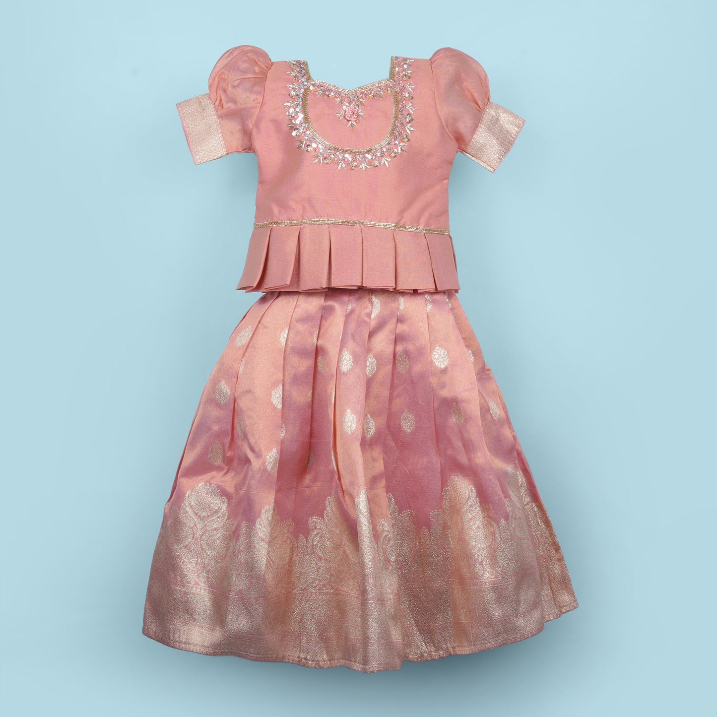 Little Diva’s Coral Charm – Chiklet Lehnga Choli