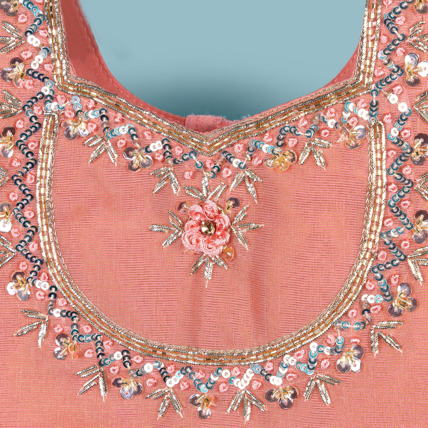 Little Diva’s Coral Charm – Chiklet Lehnga Choli