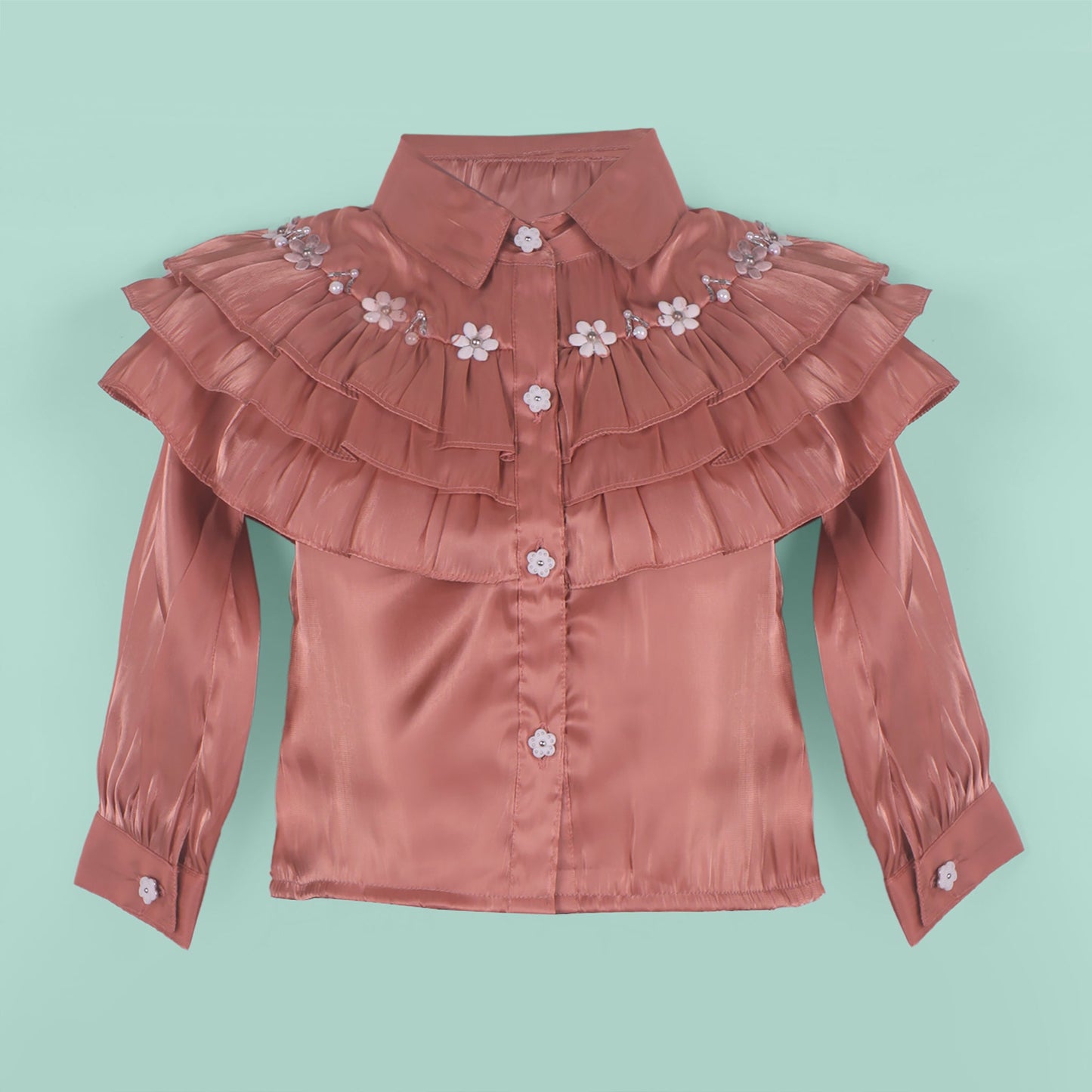 Myra Girls’ Celebration Wear – Coral Bead & Pearl Outfi