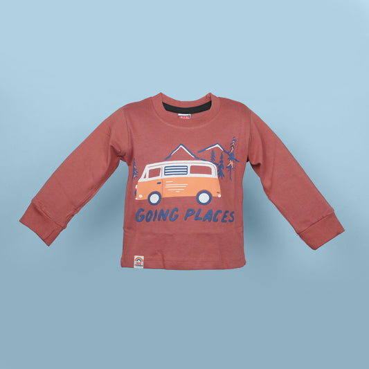 Bright Days Ahead – Big Premier Coral “Going Places” Cotton Tee