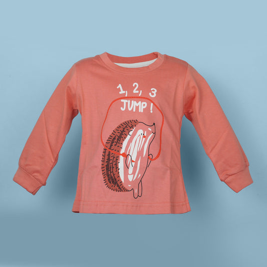 Big Premier Girl's Coral '1 2 3 Jump' Full-Sleeve Top