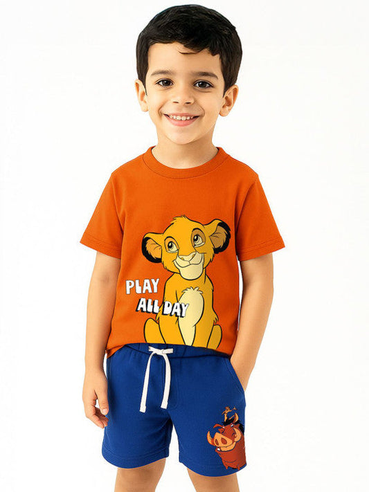 Play All Day Coral Shorts Set