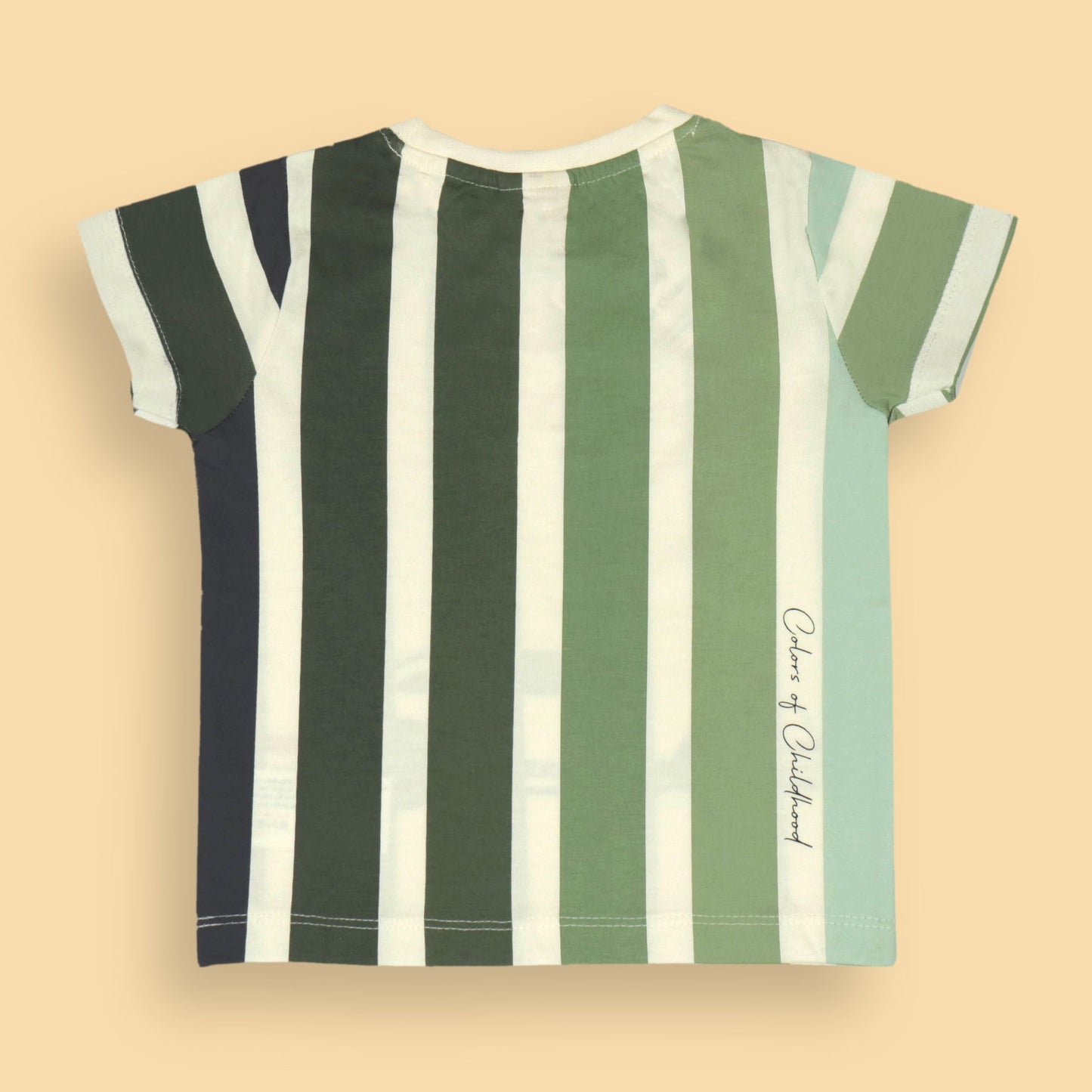 Ollypop Boys’ Striped Sinker Fabric T-Shirt – Sea Green, Half Sleeves, Car Print, Smart Outdoor & Sports Wear