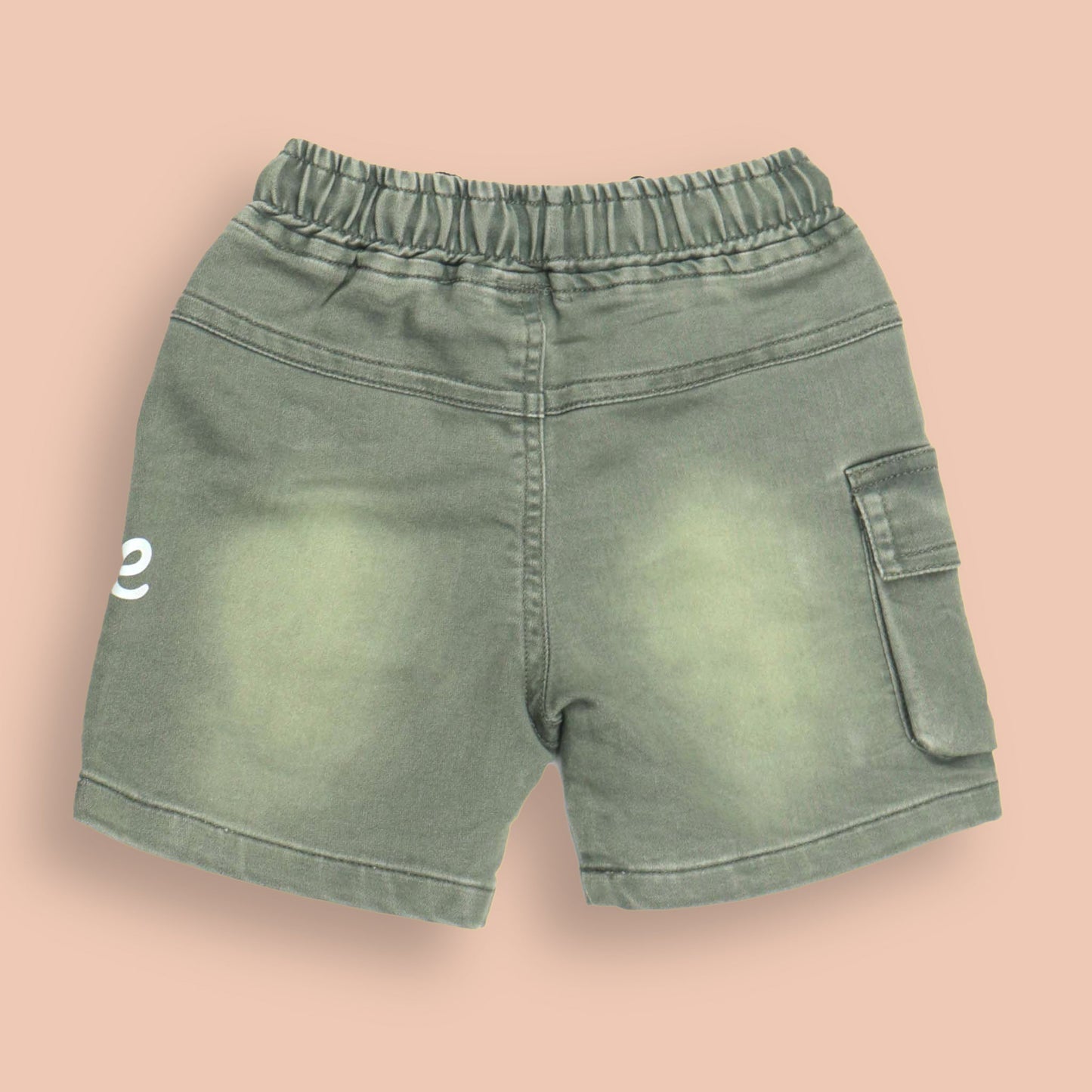 Mikkie House Sea Green Cotton Unisex Knee-Length Shorts with Drawstring Closure