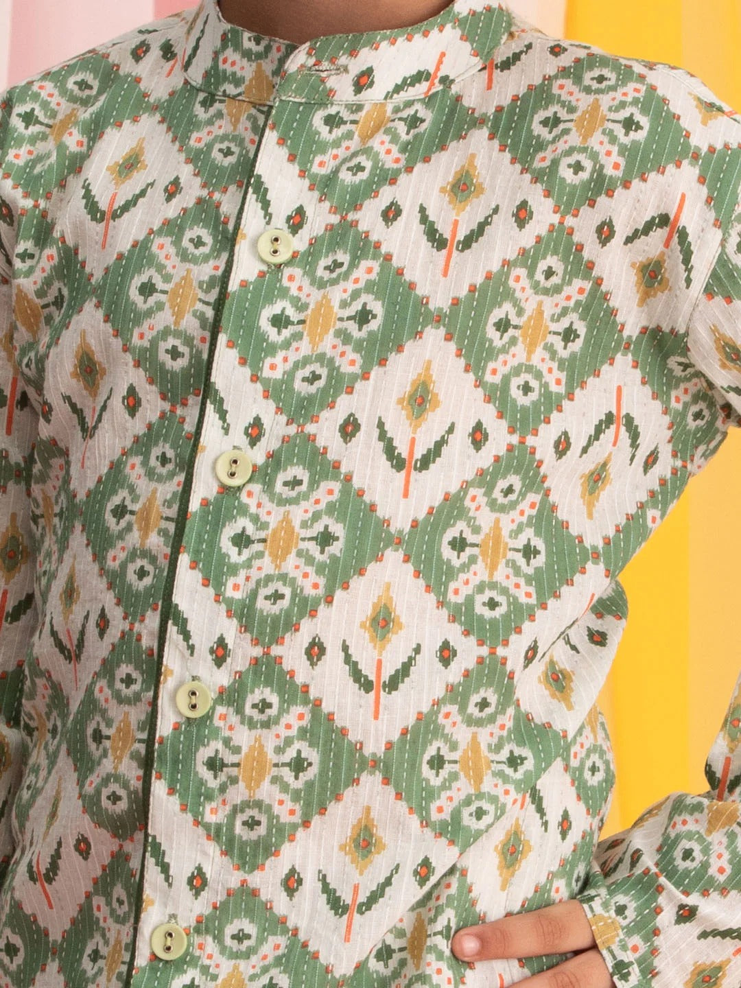 Playful Prince Look – Sea Green Kurta Pyjama Combo