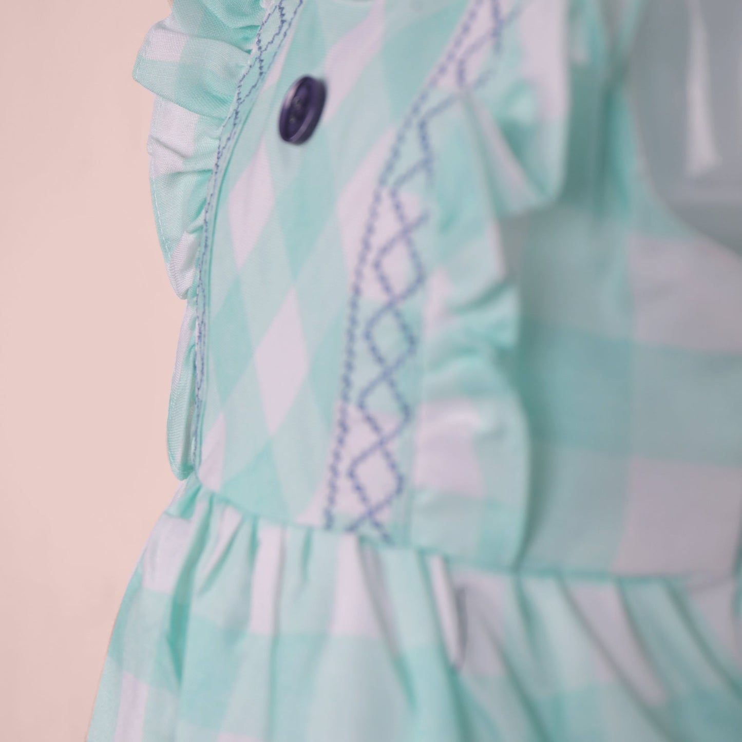 Step into smart outdoor fun with A Little Pari’s sea green frock and panty combo!