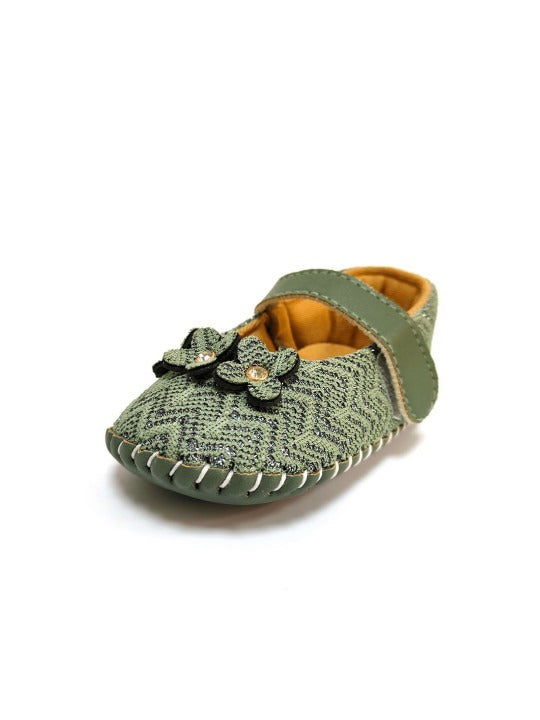 Nuluv Sea Green Booties for Infant Girls – Soft & Stylish Baby Shoes (6–12 Months