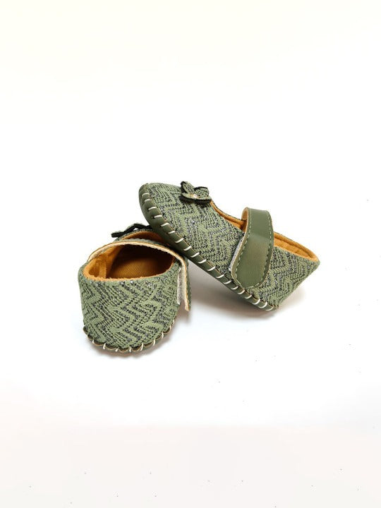 Nuluv Sea Green Booties for Infant Girls – Soft & Stylish Baby Shoes (6–12 Months