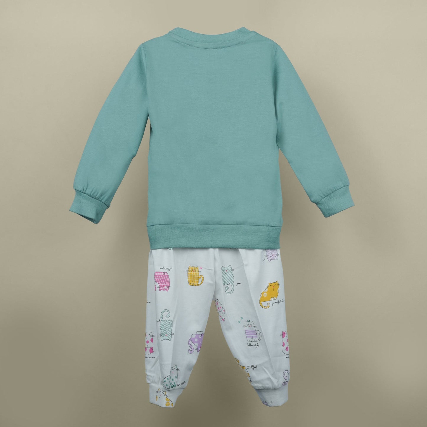 Sea Green Style Set – Pink Rabbit Girls’ T-Shirt & Jogger Combo