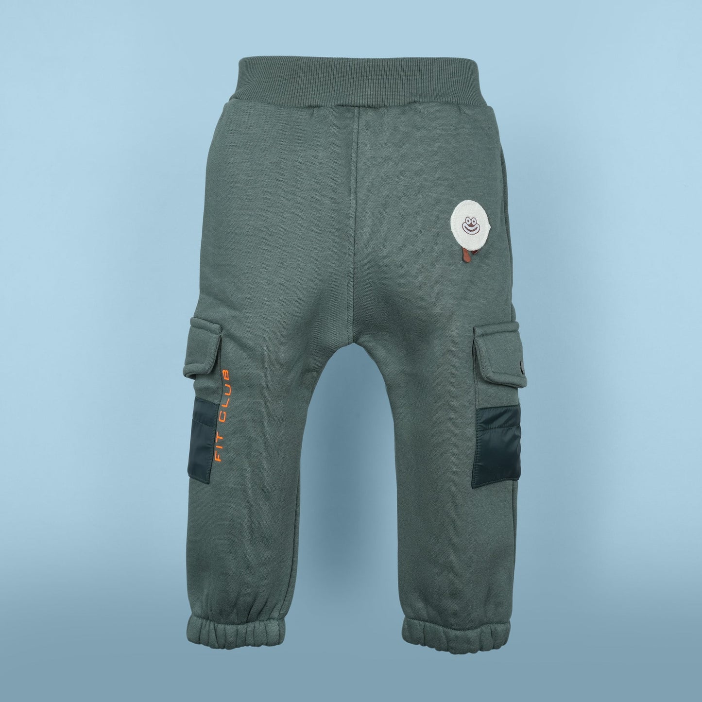 Baby Loon Boy's Warmth+ Sea Green Cargo Pants (Applique)