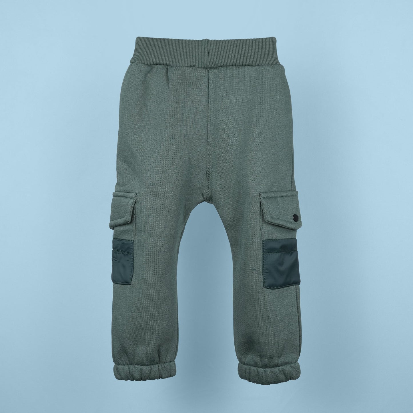 Baby Loon Boy's Warmth+ Sea Green Cargo Pants (Applique)