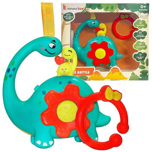 Innovitoy Musical Cradle Rattle – 4 Rhymes, Light-Up, BPA-Free – Newborn Baby 0–6M – Made in India