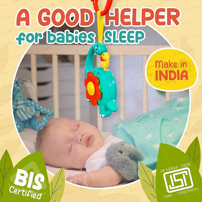 Innovitoy Musical Cradle Rattle – 4 Rhymes, Light-Up, BPA-Free – Newborn Baby 0–6M – Made in India