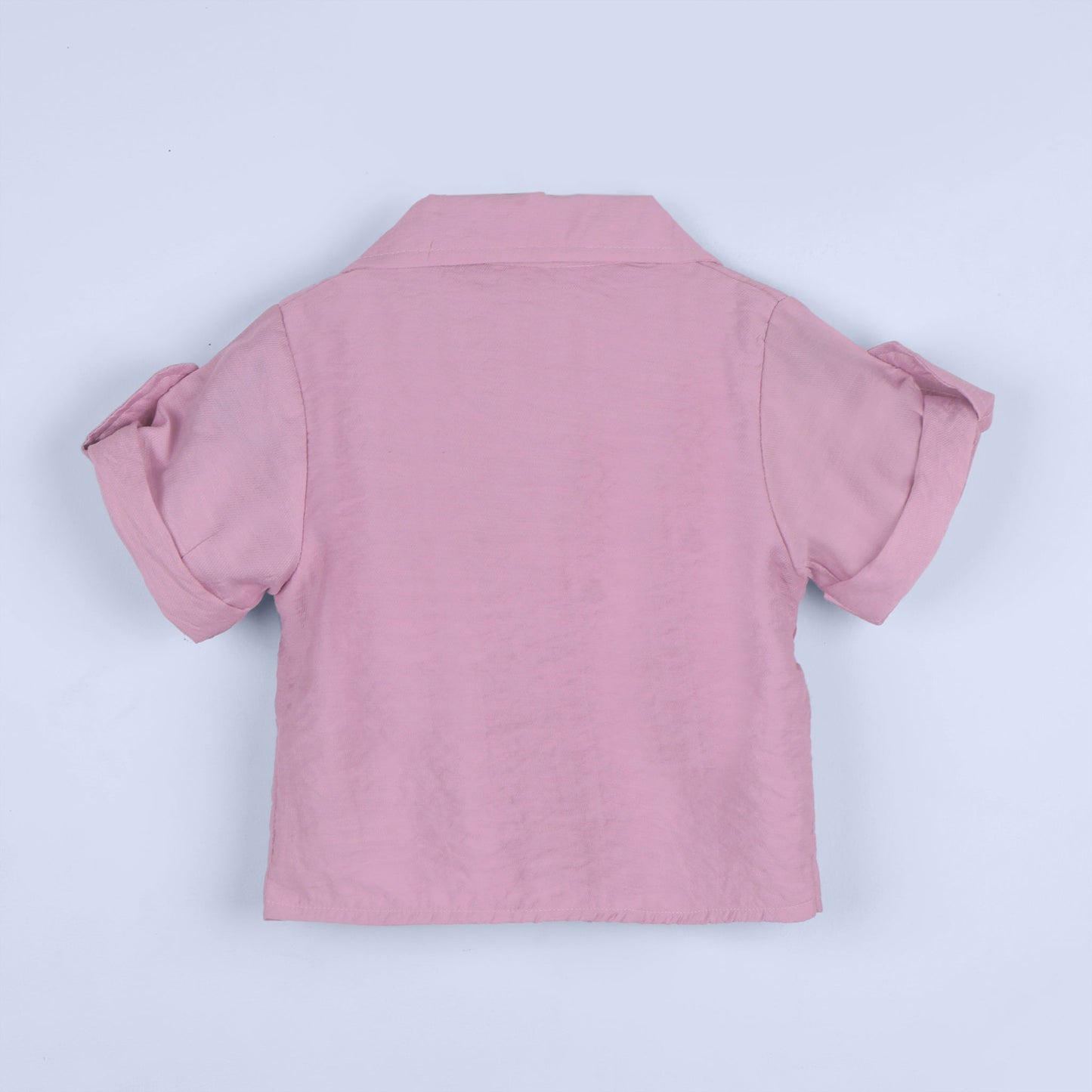 Pretty in Mauve – Girls’ Embroidered Shirt with Mid-Thigh Shorts