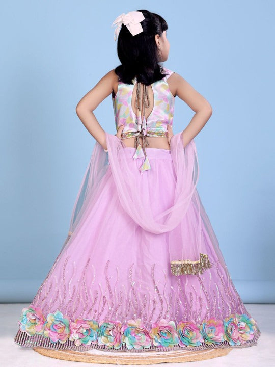 Dance & Dream in Mauve – Twirly Tulle Lehenga with Pretty Lace Choli by Satyam Fab
