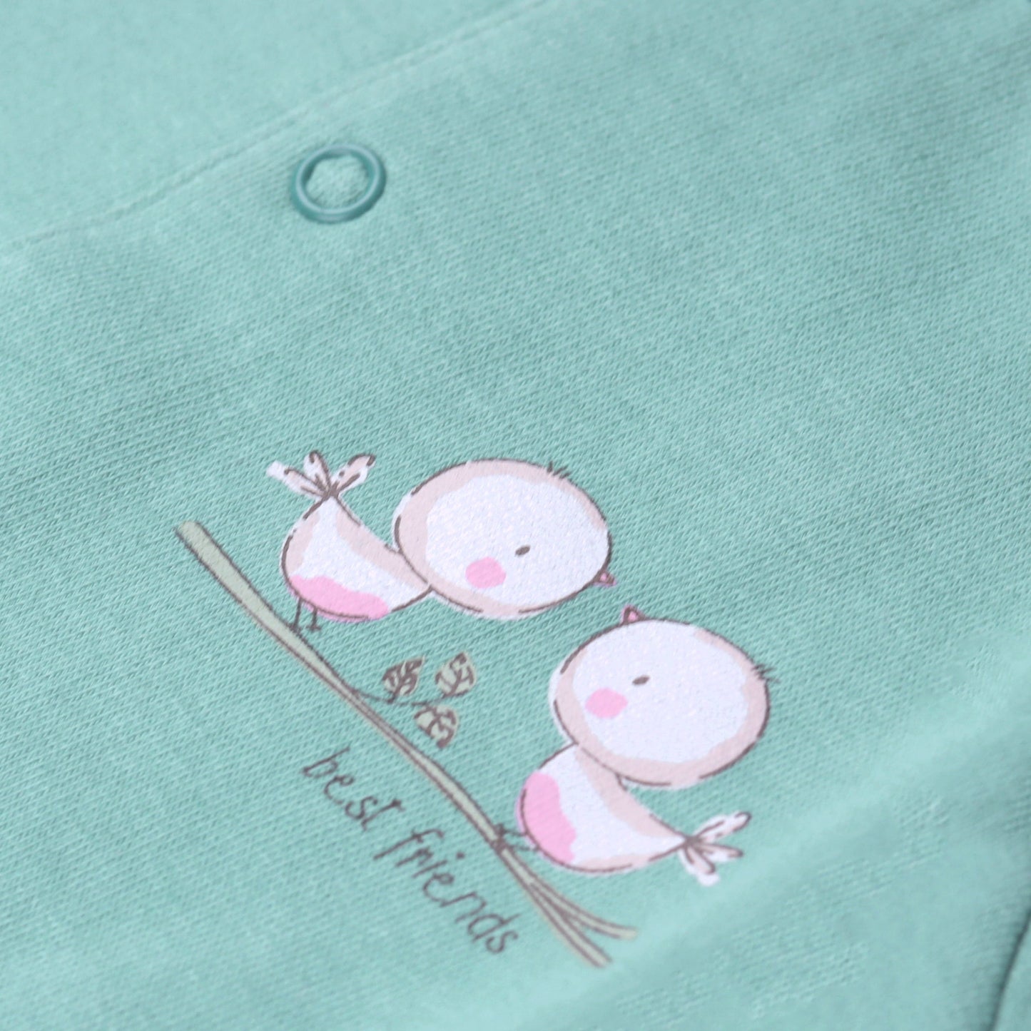 I-Bears Cuddly & Cute Aqua Blue Soft Cotton Bodysuit – Charming Print, Full-Length Comfort Fit, For Little Ones