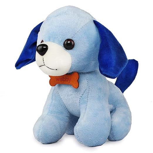 Webby Aqua Blue Soft Plush Standing Dog Toy – Unisex Stuffed Animal for Imagination & Movement, Perfect for Travel & Play (3+ Years)