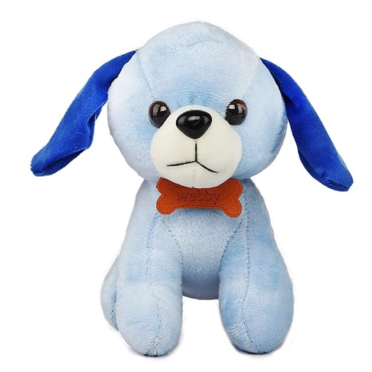 Webby Aqua Blue Soft Plush Standing Dog Toy – Unisex Stuffed Animal for Imagination & Movement, Perfect for Travel & Play (3+ Years)