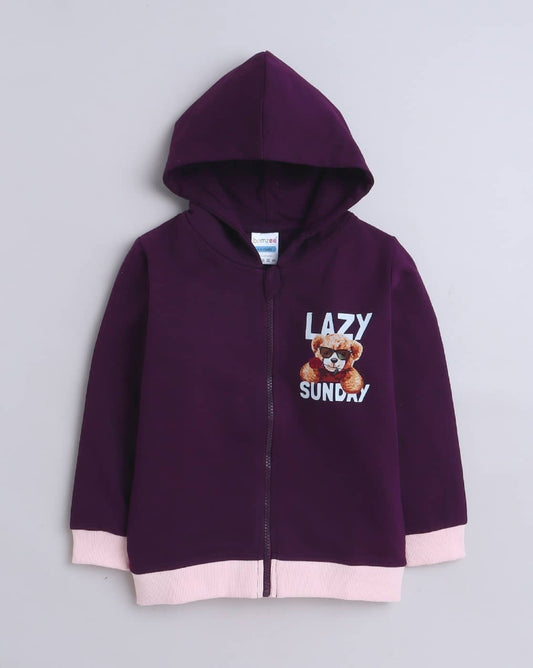 Warmth with a Whirl of Charm And A Lazy Sunday - Maroon Sweatshirt For Girls