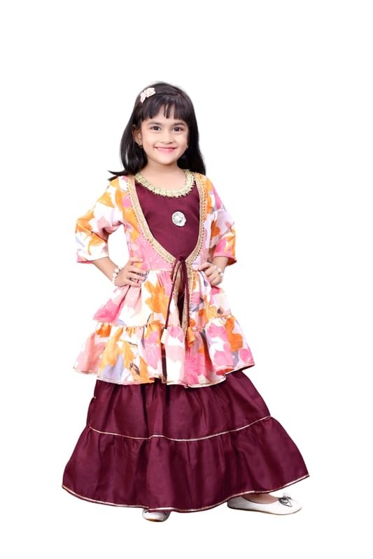 Happy Hearts Fest: Maroon Lehenga, Pretty Koti, Endless Festival Smiles!