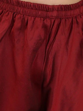 Royal Maroon – Boys’ Embroidered Kurta Pyjama by Vastramay