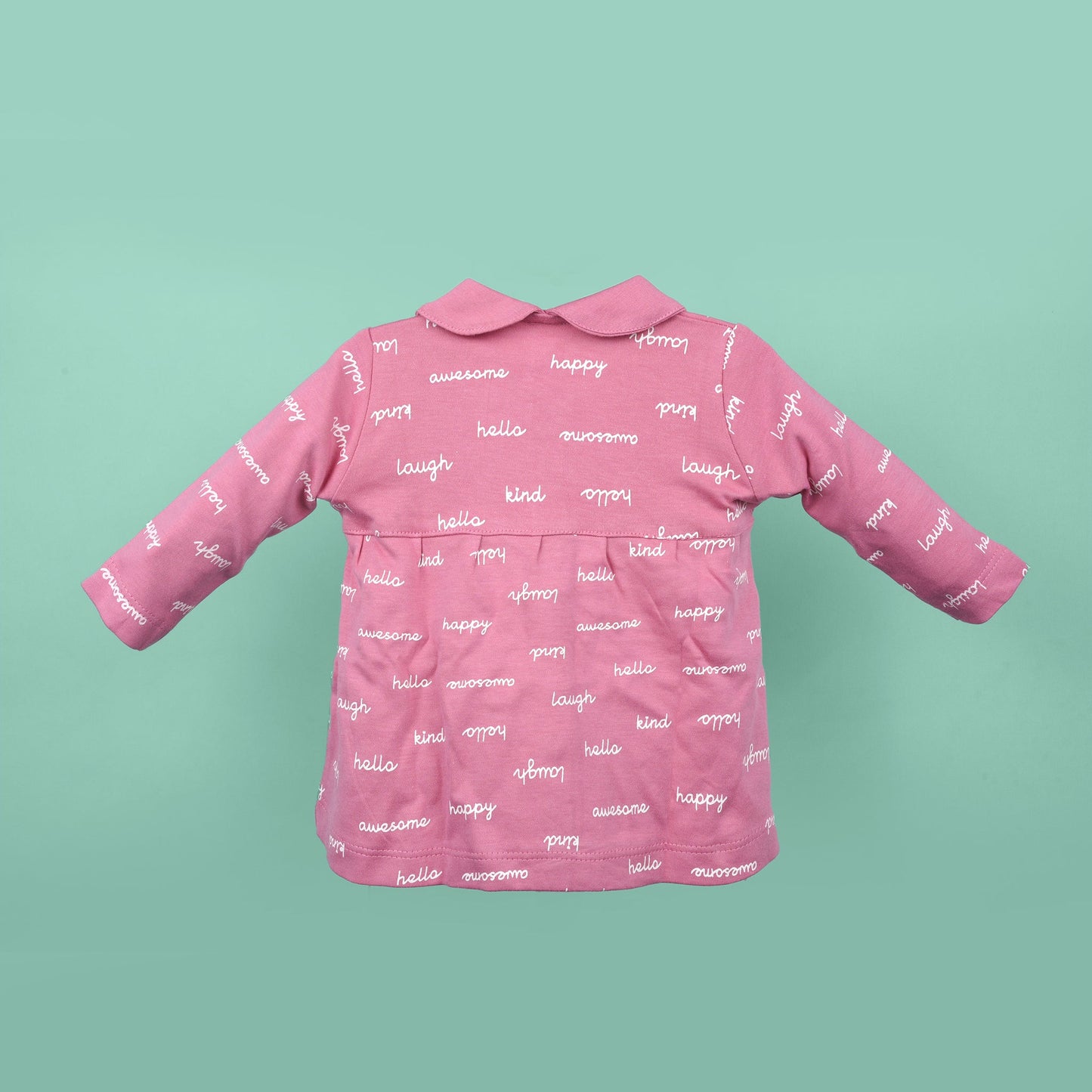 Pink Rabbit Girl's Maroon Peter Pan Collar Frock