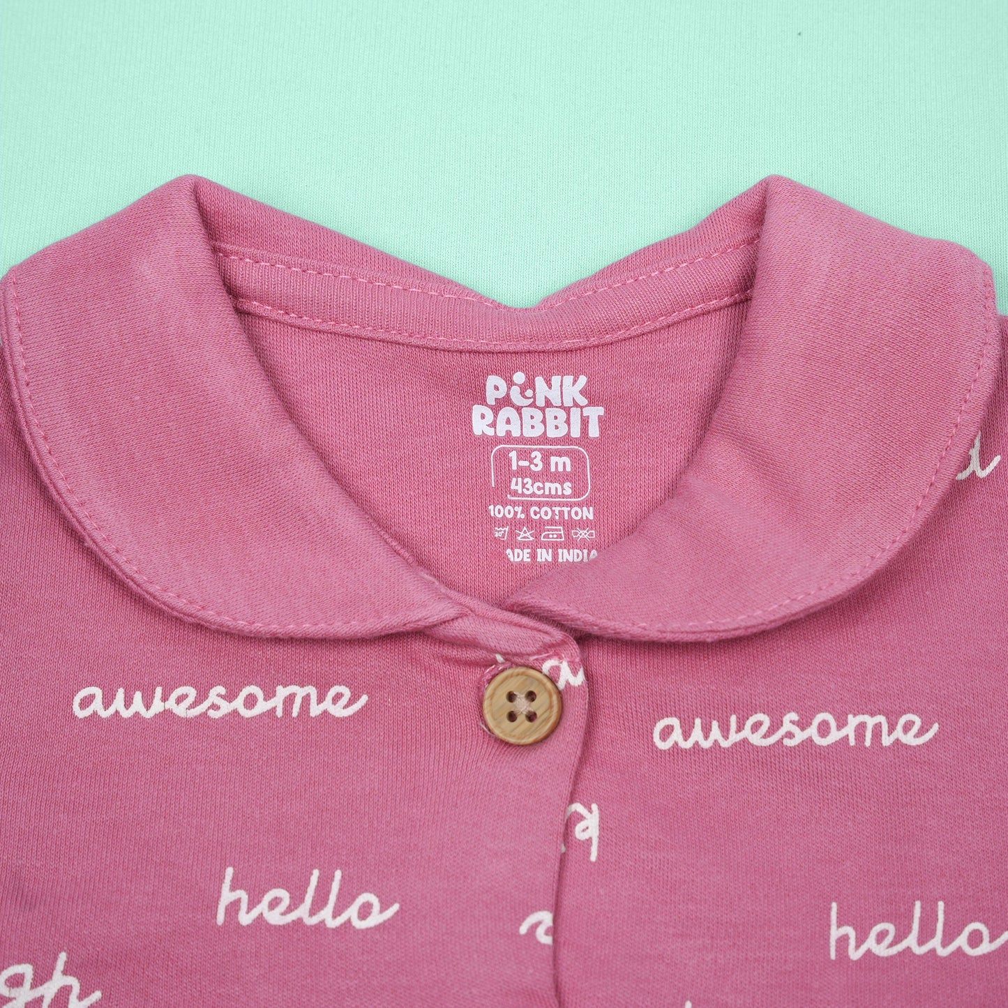 Pink Rabbit Girl's Maroon Peter Pan Collar Frock
