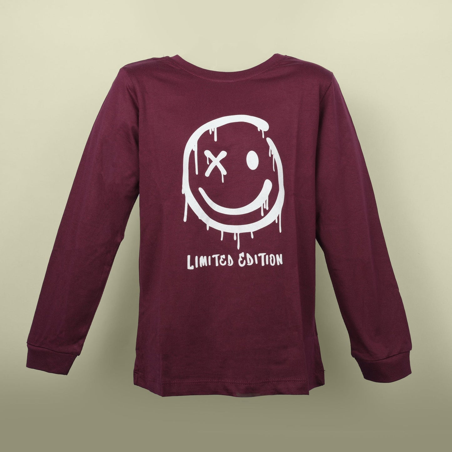 One of a Kind Tee – Ollypop Boys’ Maroon Full Sleeve Graphic Cotton Blend Top