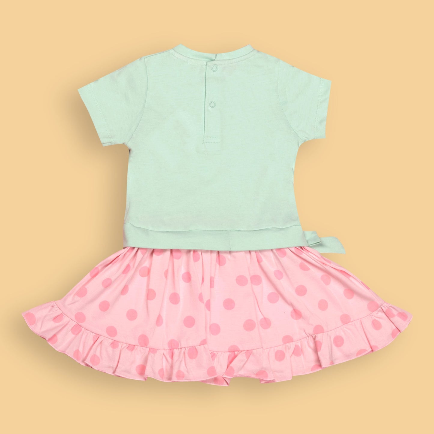 Toffyhouse Light Pink Soft Frock – Unicorn and Floral Print, Snap Button Back, Cap Sleeves, Comfortable One-Piece for Fashion & Essentials
