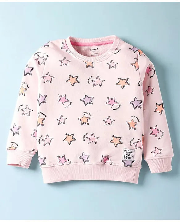 Little Star Snuggle Set – Soft Pink Cotton Sweatshirt & Joggers for Cozy Cuddles!