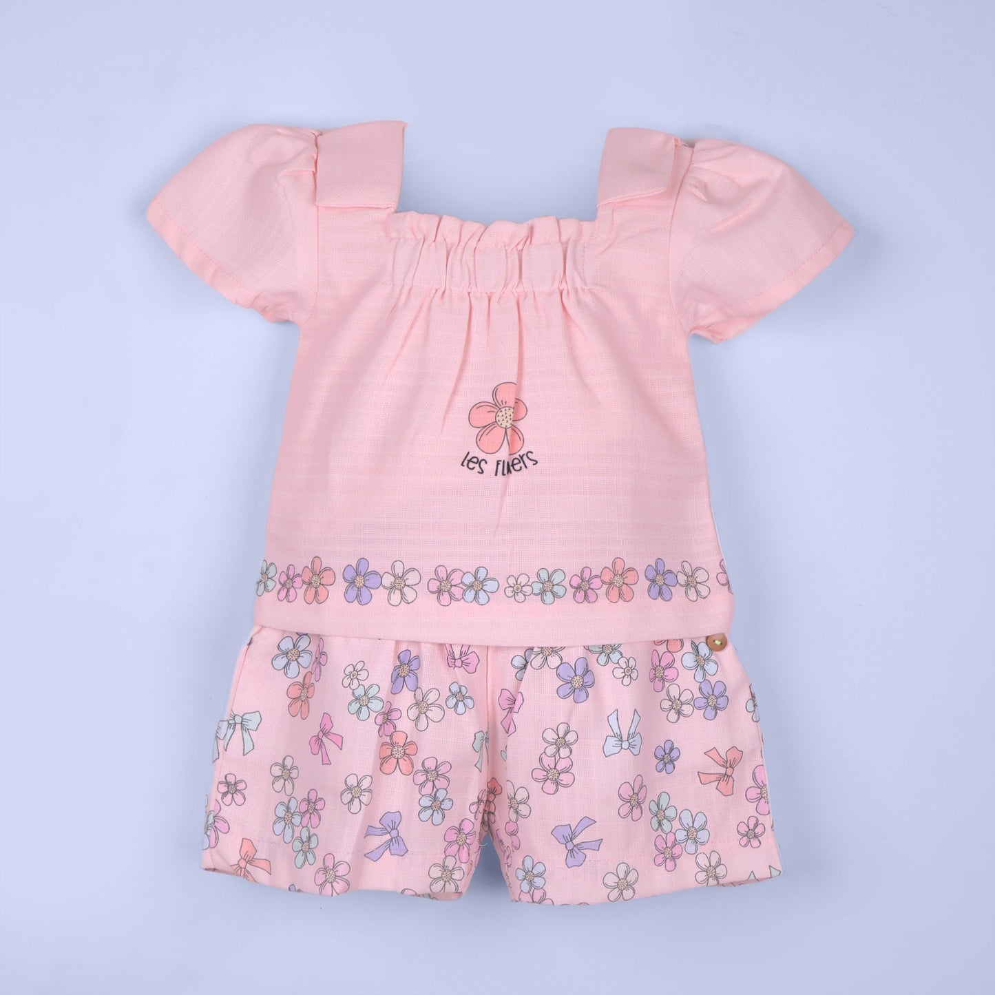 Play All Day: Girls’ Pink Top & Shorts Summer Set