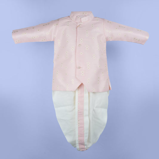 Traditional Light Pink Dhoti Kurta Set for Boys by Archies