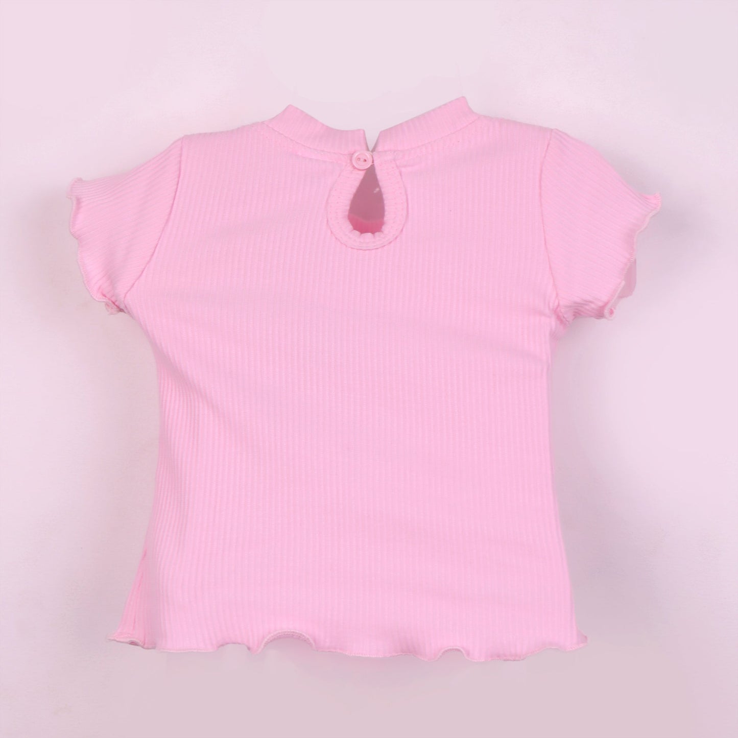 Baby's Day girls’ summer set: striped shorts, teddy applique, and easy back buttons!