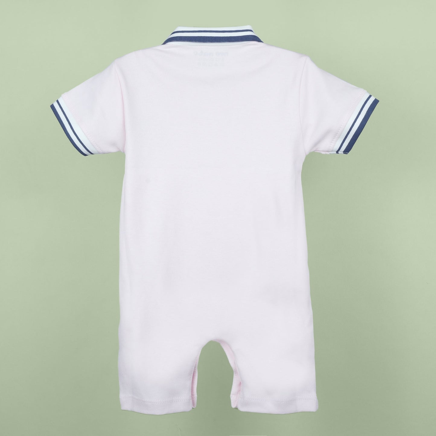 Breezy & Playful: Neo Nate Boys Light Pink Knee-Length Romper with Embroidery
