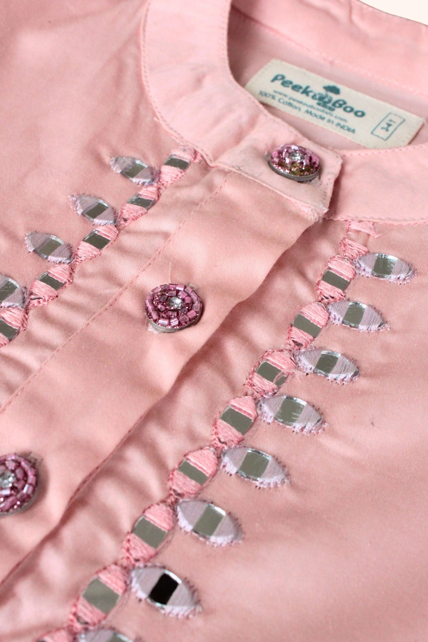 Party Ready Light Pink Sequined Kurta Dhoti Set – Peekaboo Boys’ Festive Look