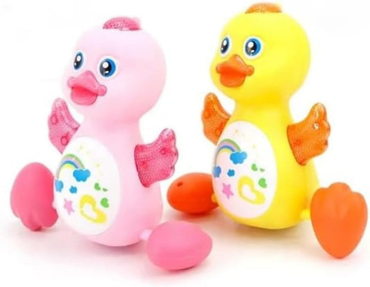 Dancing Duck Toy Funny Animal Swing Lovely Battery Operated Walking Learning Toy for Kids Multicolor